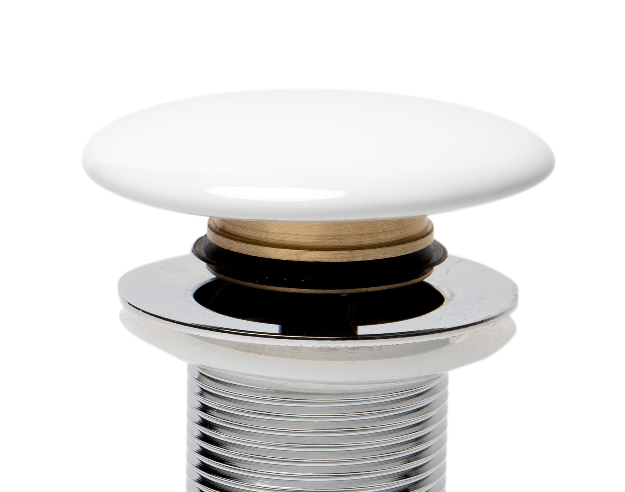 ALFI Brand - White Ceramic Mushroom Top Pop Up Drain for Sinks without Overflow | AB8055-W