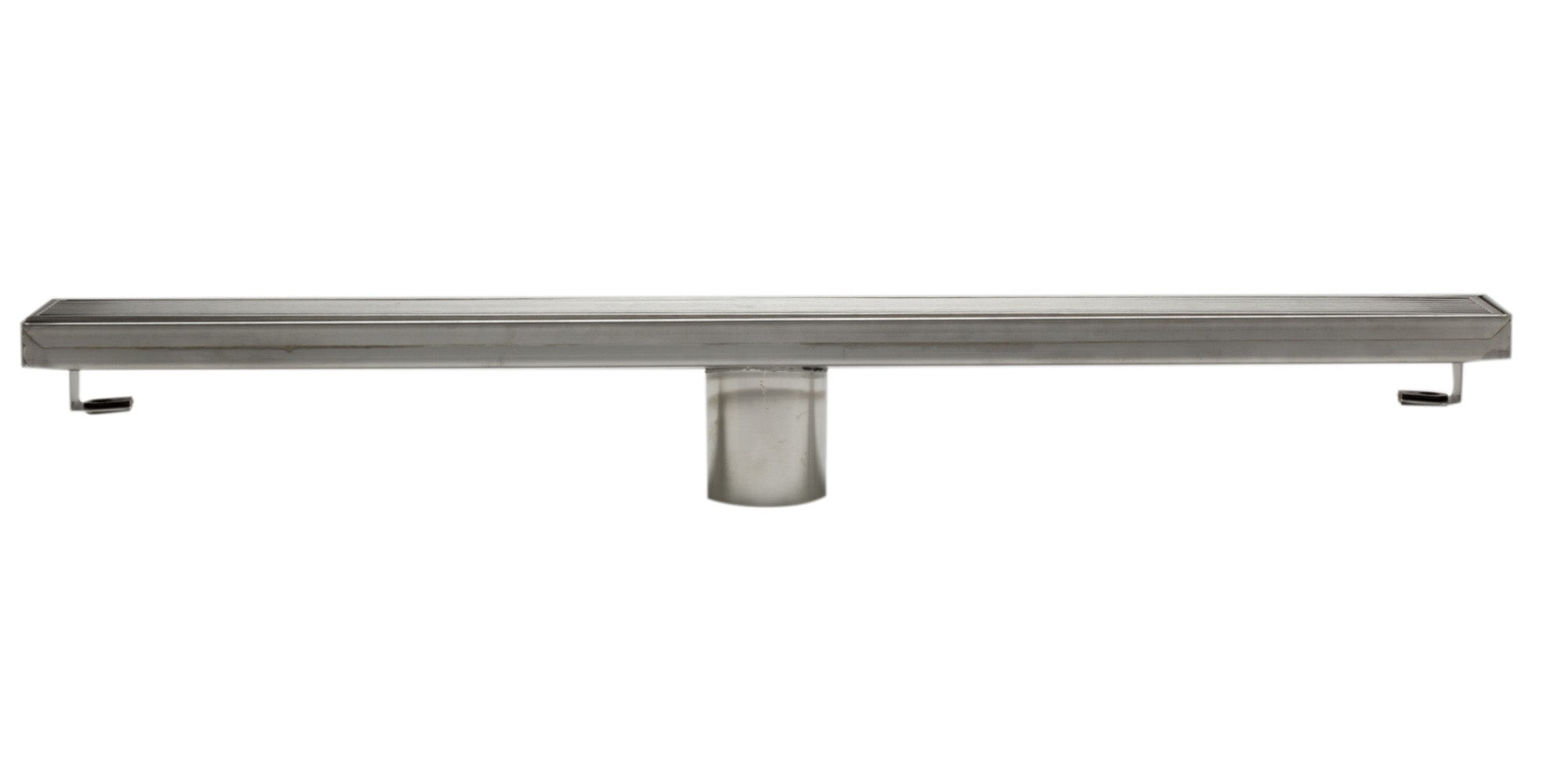 ALFI Brand - 24" Modern Stainless Steel Linear Shower Drain with Groove Lines | ABLD24D