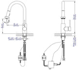 ALFI Brand - Polished Chrome Sensor Gooseneck Pull Down Kitchen Faucet | ABKF3262-PC