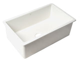 ALFI brand - White 30" x 18" Fireclay Undermount / Drop In Fireclay Kitchen Sink - ABF3018UD-W