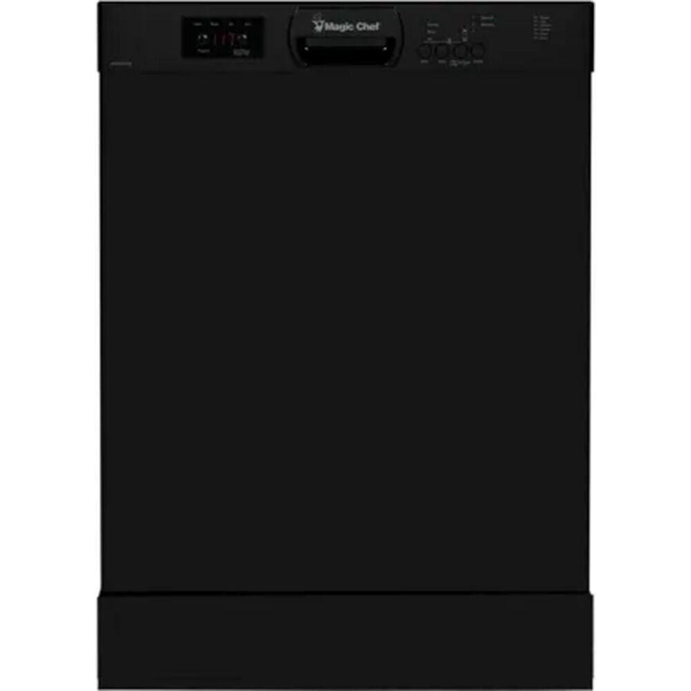 Magic Chef - 24 in. Front Control Built-In Dishwasher - 24" Integrated - MCSDW7FCB