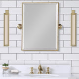 Water Creation | Metal Retangular Mirror 18" X 24" In Gold Finish | EMPIRE-M-1824-06