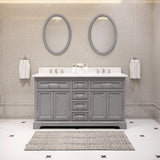 Water Creation | 60 Inch Cashmere Grey Double Sink Bathroom Vanity From The Derby Collection | DE60CW01CG-000000000