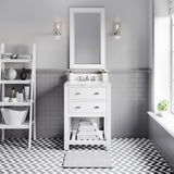 Water Creation | 24 Inch Pure White Single Sink Bathroom Vanity With Matching Framed Mirror And Faucet From The Madalyn Collection | MA24CW01PW-R21BX0901