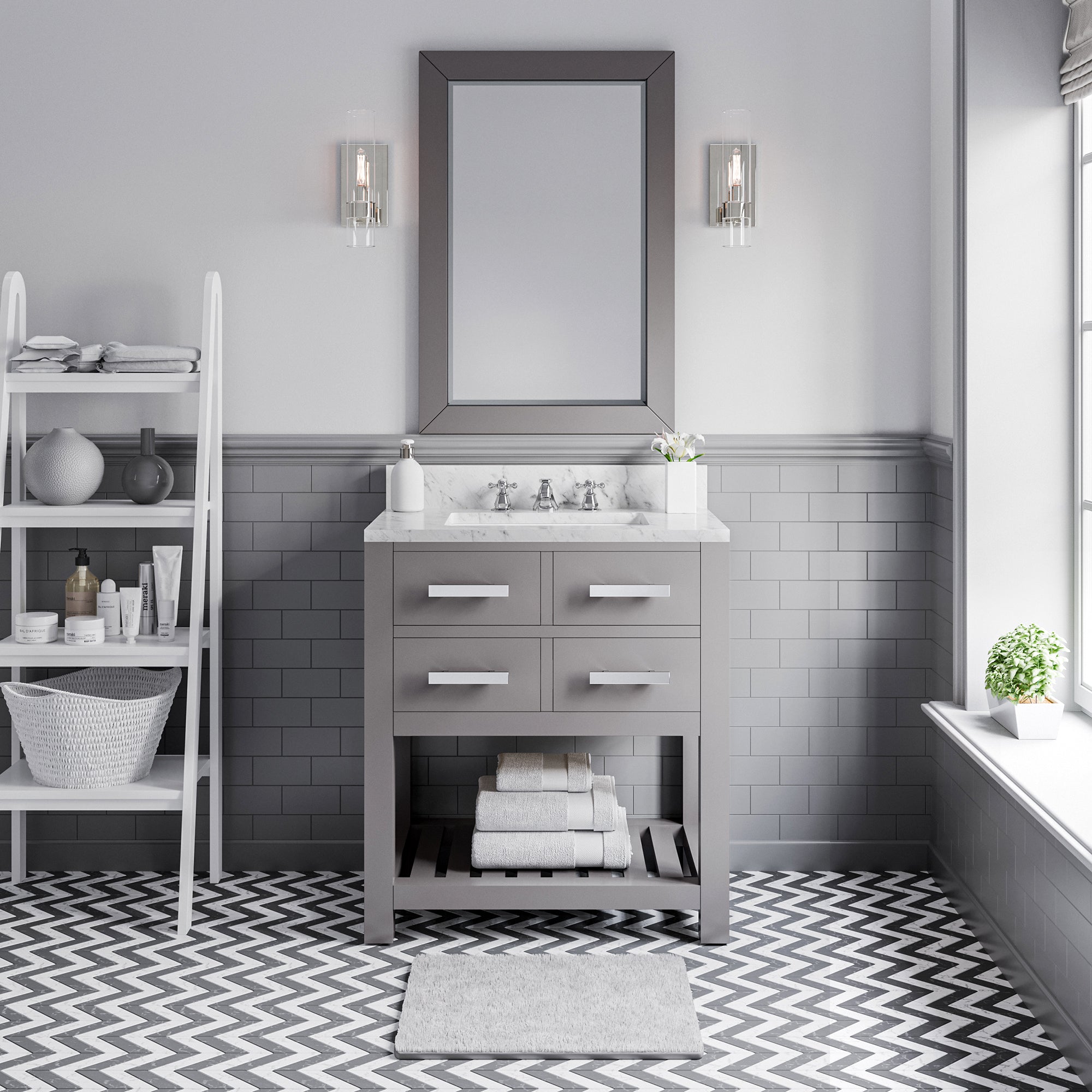 Water Creation | 30 Inch Cashmere Grey Single Sink Bathroom Vanity From The Madalyn Collection | MA30CW01CG-000000000