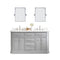 Water Creation | 60" Palace Collection Quartz Carrara Cashmere Grey Bathroom Vanity Set With Hardware And F2-0012 Faucets, Mirror in Polished Nickel (PVD) Finish | PA60QZ05CG-E18TL1205