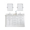 Water Creation | 60" Palace Collection Quartz Carrara Pure White Bathroom Vanity Set With Hardware And F2-0012 Faucets, Mirror in Chrome Finish | PA60QZ01PW-E18TL1201