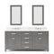 Water Creation | 72 Inch Cashmere Grey Double Sink Bathroom Vanity With 2 Matching Framed Mirrors And Faucets From The Madison Collection | MS72CW01CG-R24BX0901