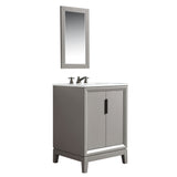 Water Creation | Elizabeth 24-Inch Single Sink Carrara White Marble Vanity In Cashmere Grey With Matching Mirror(s) and F2-0009-03-BX Lavatory Faucet(s) | EL24CW03CG-R21BX0903