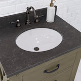 Water Creation | 30 Inch Grizzle Grey Single Sink Bathroom Vanity With Faucet With Blue Limestone Counter Top From The ABERDEEN Collection | AB30BL03GG-000BX1203