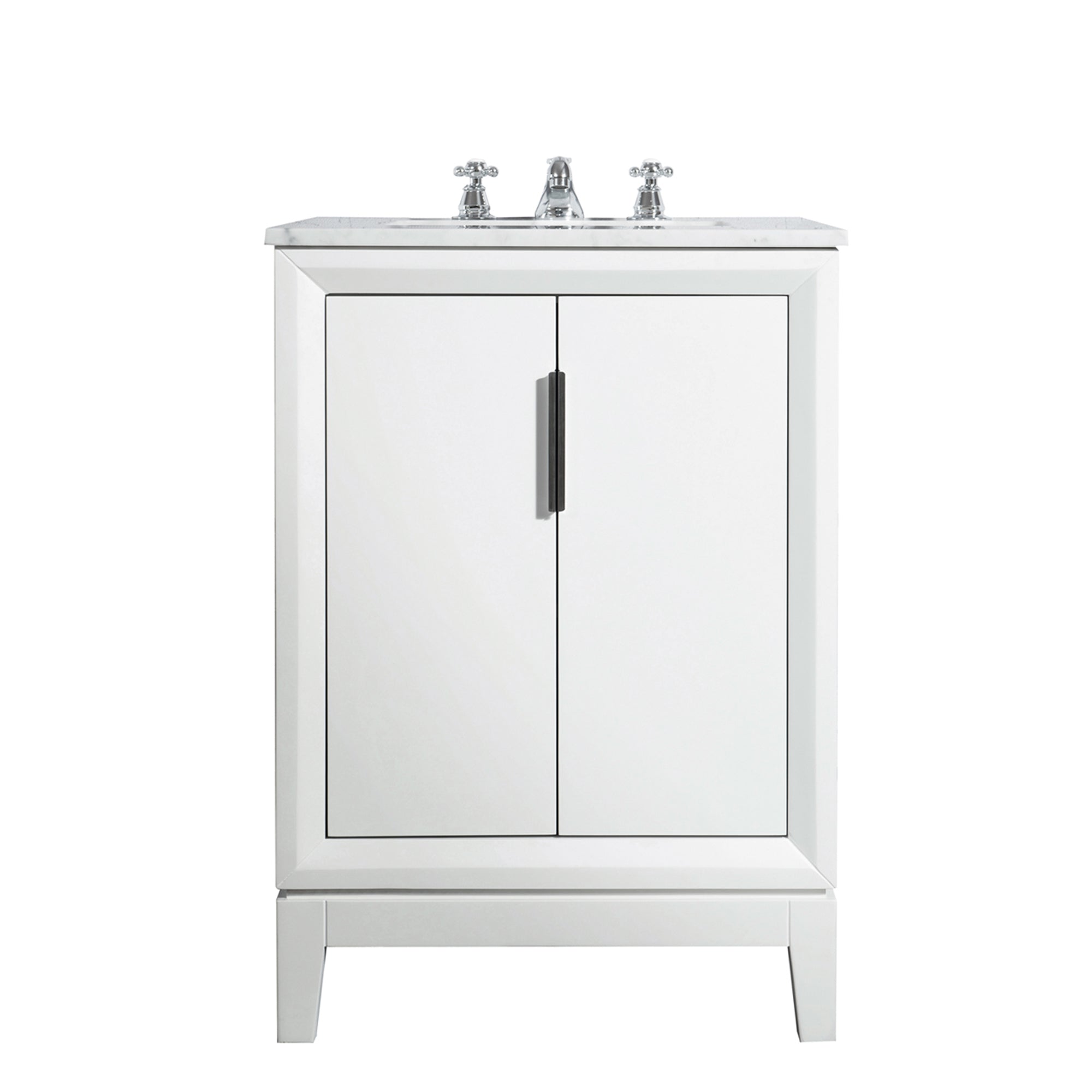 Water Creation | Elizabeth 24-Inch Single Sink Carrara White Marble Vanity In Pure White  | EL24CW01PW-000000000