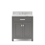 Water Creation | 30 Inch Cashmere Grey Single Sink Bathroom Vanity With Faucet From The Madison Collection | MS30CW01CG-000BX0901