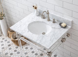 Water Creation | Empire 30 Inch Wide Single Wash Stand, P-Trap, Counter Top with Basin, F2-0012 Faucet and Mirror included in Polished Nickel (PVD) Finish | EP30E-0512