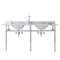 Water Creation | Embassy 72 Inch Wide Double Wash Stand, P-Trap, Counter Top with Basin, and F2-0013 Faucet included in Chrome Finish | EB72D-0113