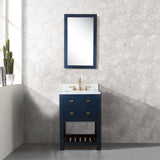 Water Creation | 24 Inch Monarch Blue Single Sink Bathroom Vanity With F2-0012 Satin Gold Faucet From The Madalyn Collection | MA24CW06MB-000TL1206