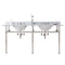 Water Creation | Embassy 72 Inch Wide Double Wash Stand, P-Trap, Counter Top with Basin, and F2-0009 Faucet included in Polished Nickel (PVD) Finish | EB72D-0509