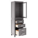 Water Creation | Madison Collection Linen Cabinet In Cashmere Grey | MADISON-LC-G