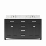 Water Creation | 60 Inch Espresso Double Sink Bathroom Vanity With Faucet From The Madison Collection | MS60CW01ES-000BX0901