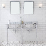 Water Creation | Embassy 60 Inch Wide Double Wash Stand Only in Chrome Finish | EB60A-0100