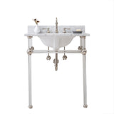 Water Creation | Empire 30 Inch Wide Single Wash Stand, P-Trap, Counter Top with Basin, and F2-0012 Faucet included in Polished Nickel (PVD) Finish | EP30D-0512