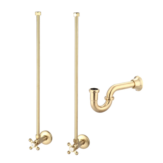 Water Creation | Embassy 30 Inch Wide Single Wash Stand and P-Trap included in Satin Gold Finish | EB30B-0600