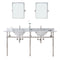 Water Creation | Embassy 72 Inch Wide Double Wash Stand, P-Trap, Counter Top with Basin, F2-0012 Faucet and Mirror included in Polished Nickel (PVD) Finish | EB72E-0512