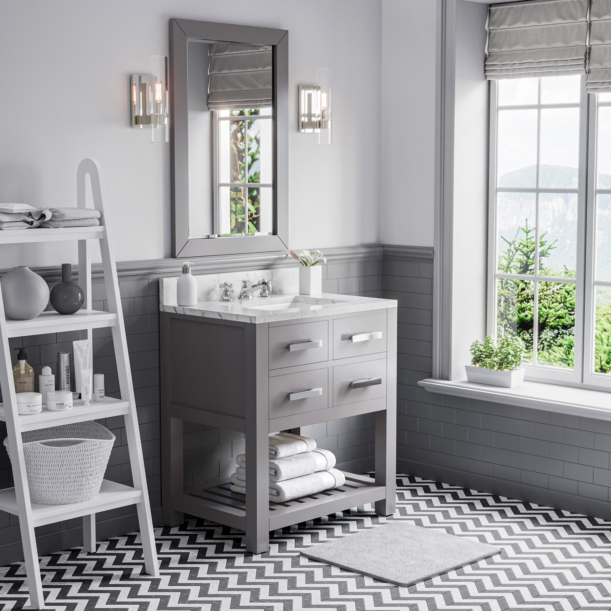 Water Creation | 30 Inch Cashmere Grey Single Sink Bathroom Vanity From The Madalyn Collection | MA30CW01CG-000000000