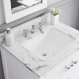 Water Creation | 30 Inch Pure White Single Sink Bathroom Vanity With Faucet From The Madison Collection | MS30CW01PW-000BX0901