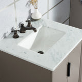 Water Creation | Elizabeth 24-Inch Single Sink Carrara White Marble Vanity In Cashmere Grey With Matching Mirror(s) and F2-0009-03-BX Lavatory Faucet(s) | EL24CW03CG-R21BX0903