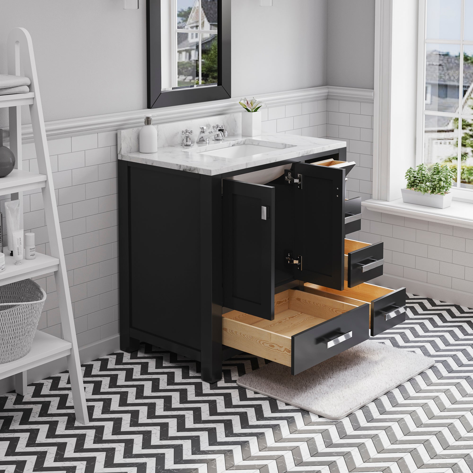 Water Creation | 36 Inch Wide Dark Espresso Single Sink Bathroom Vanity From The Madison Collection | MS36CW01ES-000000000