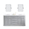 Water Creation | 72" Palace Collection Quartz Carrara Cashmere Grey Bathroom Vanity Set With Hardware, Mirror in Chrome Finish | PA72QZ01CG-E18000000