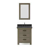 Water Creation | 30 Inch Grizzle Grey Single Sink Bathroom Vanity With Mirror With Blue Limestone Counter Top From The ABERDEEN Collection | AB30BL03GG-A24000000