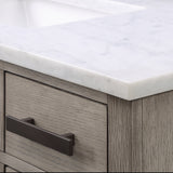 Water Creation | Chestnut 48 In. Single Sink Carrara White Marble Countertop Vanity In Grey Oak | CH48CW03GK-000000000