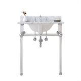 Water Creation | Empire 30 Inch Wide Single Wash Stand, P-Trap, Counter Top with Basin, and F2-0013 Faucet included in Chrome Finish | EP30D-0113