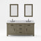 Water Creation | 72 Inch Grizzle Grey Double Sink Bathroom Vanity With Mirrors With Carrara White Marble Counter Top From The ABERDEEN Collection | AB72CW03GG-A24000000