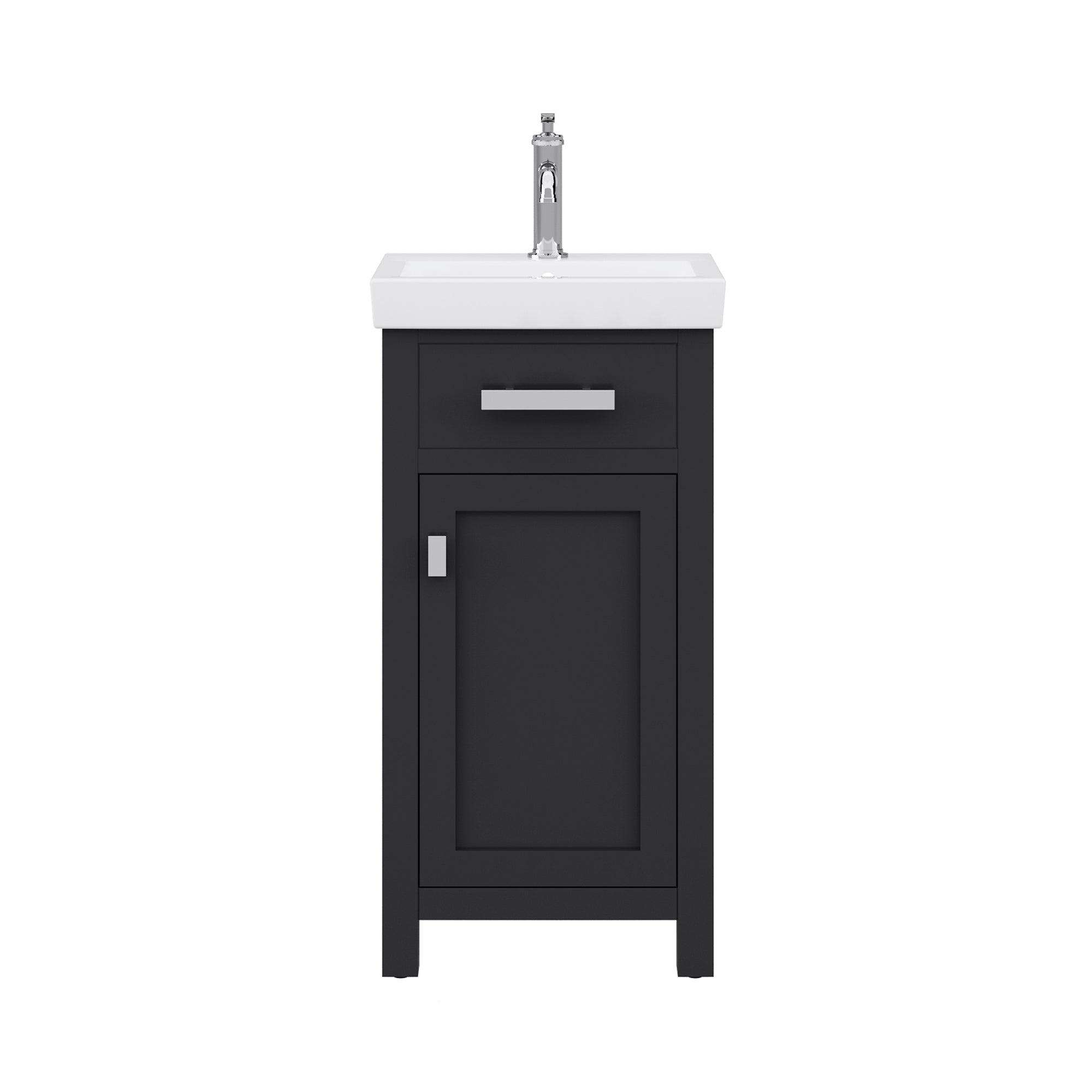 Water Creation | 18 Inch Espresso MDF Single Bowl Ceramics Top Vanity With Single Door From The MIA Collection | MI18CR01ES-000000000