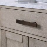 Water Creation | Chestnut 60 In. Double Sink Carrara White Marble Countertop Vanity In Grey Oak | CH60CW03GK-000000000