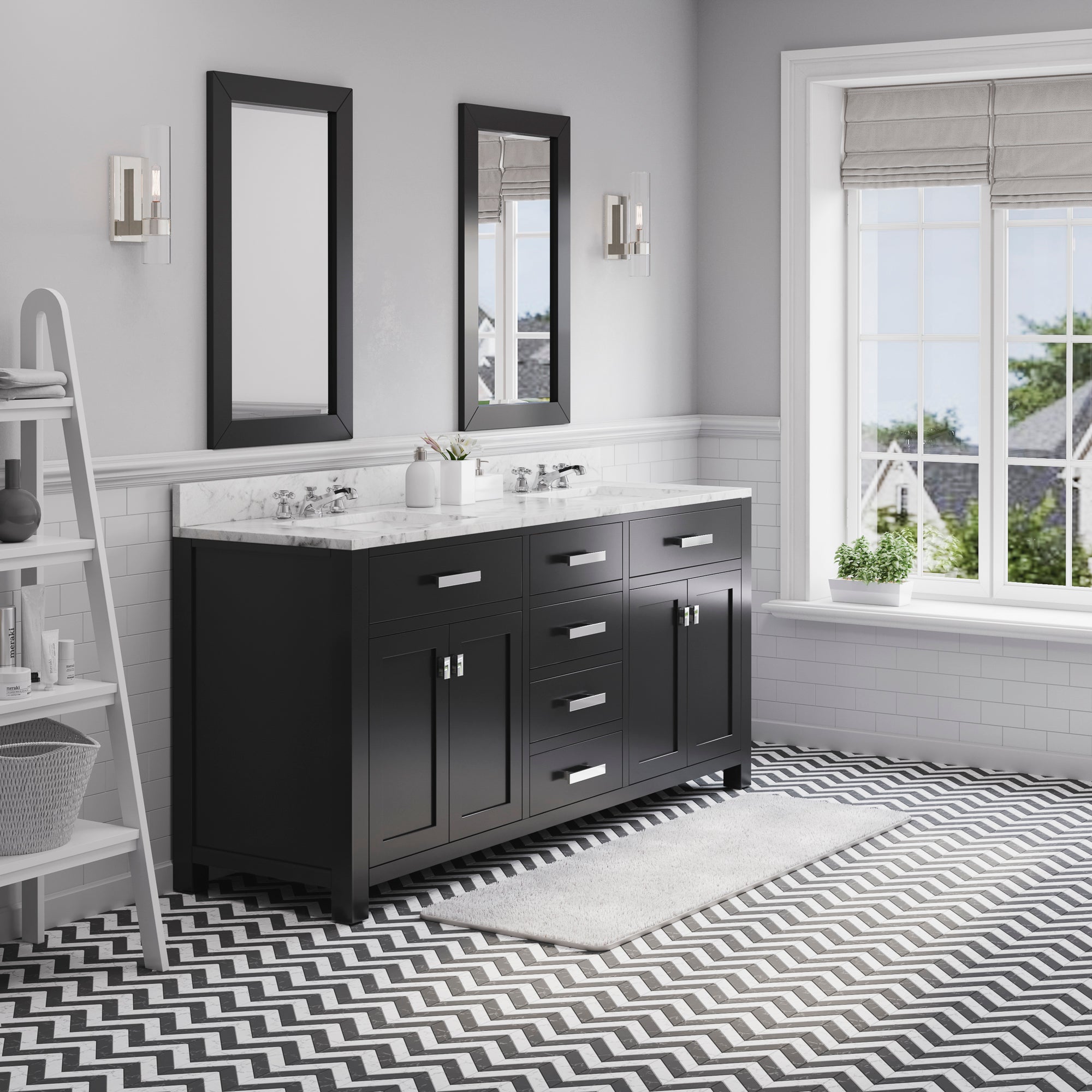 Water Creation | 72 Inch Espresso Double Sink Bathroom Vanity With Faucet From The Madison Collection | MS72CW01ES-000BX0901