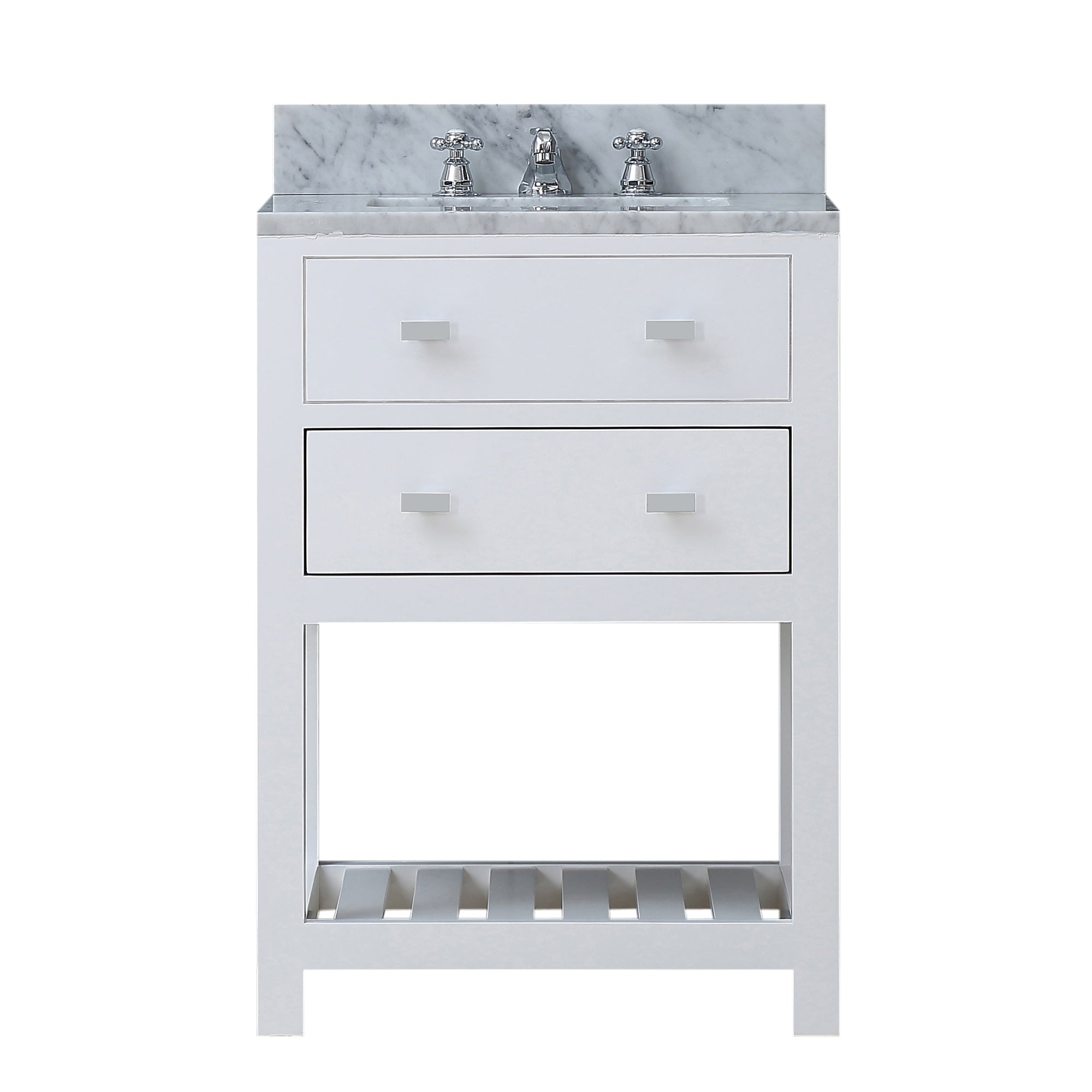 Water Creation | 24 Inch Pure White Single Sink Bathroom Vanity With Faucet From The Madalyn Collection | MA24CW01PW-000BX0901