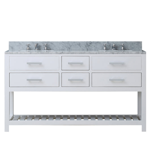 Water Creation | 60 Inch Pure White Double Sink Bathroom Vanity From The Madalyn Collection | MA60CW01PW-000000000