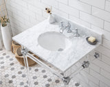 Water Creation | Empire 30 Inch Wide Single Wash Stand, P-Trap, Counter Top with Basin, F2-0013 Faucet and Mirror included in Chrome Finish | EP30E-0113