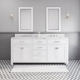 Water Creation | 72 Inch Pure White Double Sink Bathroom Vanity From The Madison Collection | MS72CW01PW-000000000