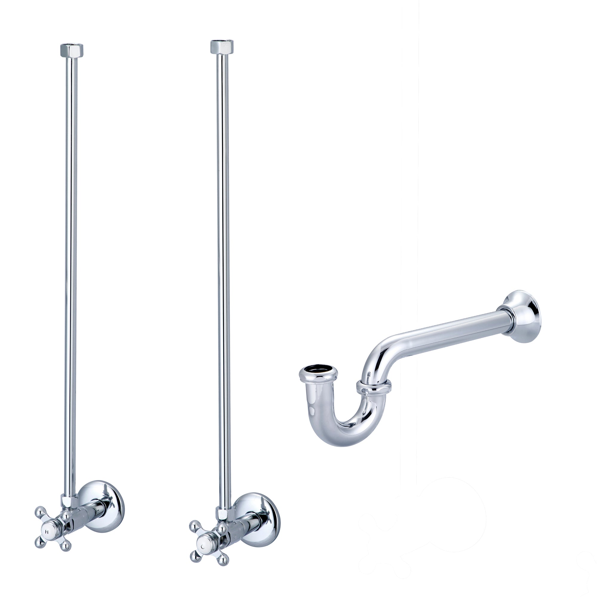 Water Creation | Empire 60 Inch Wide Double Wash Stand and P-Trap included in Chrome Finish | EP60B-0100