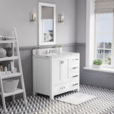 Water Creation | 36 Inch Wide Pure White Single Sink Bathroom Vanity From The Madison Collection | MS36CW01PW-000000000