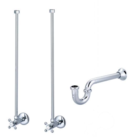 Water Creation | Empire 72 Inch Wide Double Wash Stand and P-Trap included in Chrome Finish | EP72B-0100