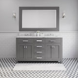 Water Creation | 60 Inch Cashmere Grey Double Sink Bathroom Vanity With Matching Framed Mirror From The Madison Collection | MS60CW01CG-R60000000