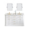 Water Creation | 60" Palace Collection Quartz Carrara Pure White Bathroom Vanity Set With Hardware And F2-0012 Faucets in Satin Gold Finish And Only Mirrors in Chrome Finish | PA60QZ06PW-E18TL1206