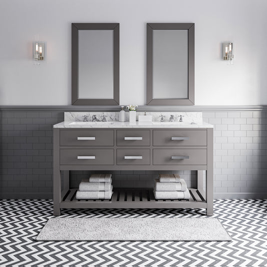 Water Creation | 60 Inch Cashmere Grey Double Sink Bathroom Vanity From The Madalyn Collection | MA60CW01CG-000000000