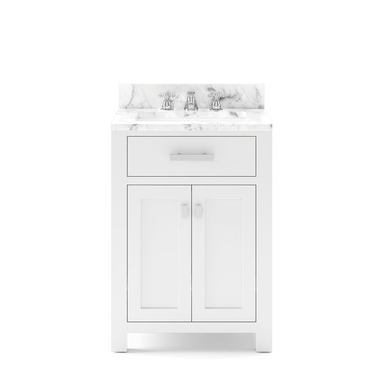 Water Creation | 24 Inch Pure White Single Sink Bathroom Vanity From The Madison Collection | MS24CW01PW-000000000