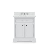 Water Creation | 30 Inch Pure White Single Sink Bathroom Vanity With Faucet From The Derby Collection | DE30CW01PW-000BX0901